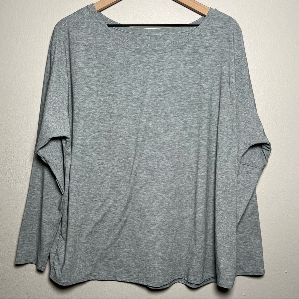 Patagonia Women Top Large Glorya Top Cave Grey Scoop‎ Neck Long Sleeve